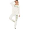 imageWicked Womens Ladies ampamp Juniors OffWhite 2Piece Crewneck ampamp Jogger Set with Screen Print ampamp Iridescent RhinestonesOffwhite
