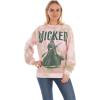 imageWicked womens Wicked Elphaba Womens Ladies ampamp Juniors Printed Wash Crewneck SweatshirtPinkcombo