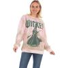 imageWicked womens Wicked Elphaba Womens Ladies ampamp Juniors Printed Wash Crewneck SweatshirtPinkcombo