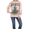 imageWicked womens Wicked Elphaba Womens Ladies ampamp Juniors Printed Wash Crewneck SweatshirtPinkcombo