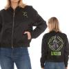 imageWicked womens Wicked Elphaba Womens Ladies ampamp Juniors Satin Bomber Jacket With Embroidery ampamp Metallic Foil Back GraphicBlack
