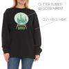 imageWicked womens Wicked Womens Ladies ampamp Juniors Black Crewneck Sweatshirt With Emerald City Vinyl Crystal Ball Glitter PrintBlack