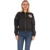 imageWicked womens Wicked Womens Ladies ampamp Juniors Satin Bomber Jacket With Embroidery Applique Patches ampamp Printed LiningBlack