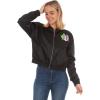 imageWicked womens Wicked Womens Ladies ampamp Juniors Satin Bomber Jacket With Embroidery Applique Patches ampamp Printed LiningBlack