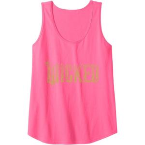 imageWicked For Good Gold Glam Logo Tank TopNeon Pink