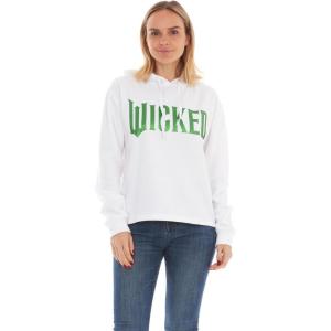 imageWicked Womens Ladies ampamp Juniors Cropped Hoodie with Green Foil Wicked Logo GraphicWhite