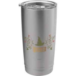 imageWicked Movie Logo Elphaba Hat Floral Stainless Steel Insulated TumblerBrushed Steel
