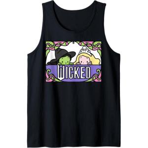 imageWicked Elphaba ampamp Glinda Peaking Playful Cartoon Style Tank TopBlack