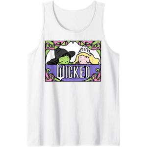 imageWicked Elphaba ampamp Glinda Peaking Playful Cartoon Style Tank TopWhite