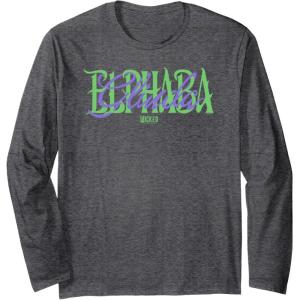 imageWicked For Good Glinda and Elphaba Name Overlay Long Sleeve TShirtDark Heather Grey