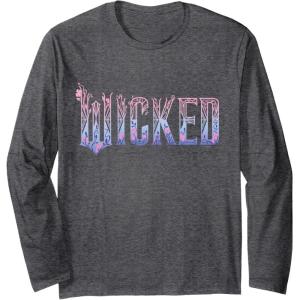 imageWicked for Good Glinda Elegant Logo Long Sleeve TShirtDark Heather Grey