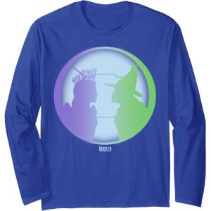 imageWicked for Good Glinda ampamp Elphaba Face to Face Long Sleeve TShirtRoyal Blue