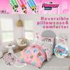 image:imageFranco Kids Bedding Super Soft Comforter and Sheet Set 4 Piece Twin Size BatmanPink  Powerpuff Girls