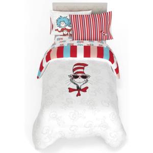 image:imageFranco Kids Bedding Super Soft Comforter and Sheet Set 4 Piece Twin Size BatmanCat in the Hat