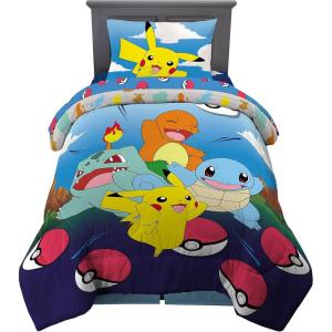 image:imageFranco Kids Bedding Super Soft Comforter and Sheet Set 4 Piece Twin Size BatmanPokemon