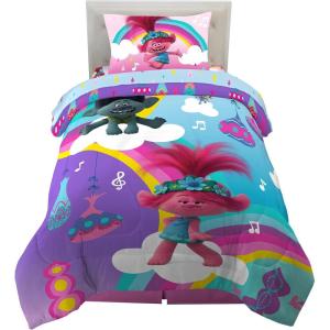 image:imageFranco Kids Bedding Super Soft Comforter and Sheet Set 4 Piece Twin Size BatmanTrolls World Tour