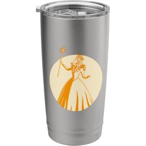 image:imageWicked For Good Glinda Gold Silhouette Front And Back Stainless Steel Insulated TumblerBrushed Steel