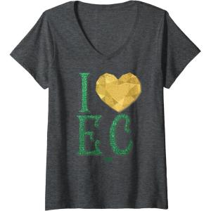 image:imageWomens Wicked I Heart Emerald City VNeck TShirtDark Heather Grey