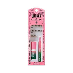 image:imageWICKED X FALSCARA False Eyelashes Fantastical Fashions 8mm10mm Natural Volume Green Glitter Lash Extension Kit Includes Mini BOND NET WT 45 G 015 Oz Mini Applicator amp 10 Lash ClustersWinkie Country