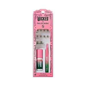image:imageWICKED X FALSCARA False Eyelashes Fantastical Fashions 8mm10mm Natural Volume Green Glitter Lash Extension Kit Includes Mini BOND NET WT 45 G 015 Oz Mini Applicator amp 10 Lash ClustersFantastical Fashions