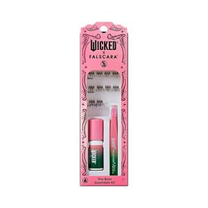 image:imageWICKED X FALSCARA False Eyelashes Fantastical Fashions 8mm10mm Natural Volume Green Glitter Lash Extension Kit Includes Mini BOND NET WT 45 G 015 Oz Mini Applicator amp 10 Lash ClustersDarlingest