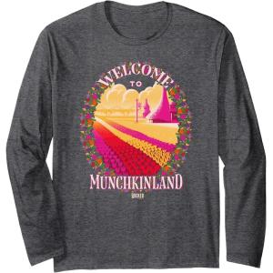 image:imageWicked Welcome to Munchkinland Tulips Long Sleeve TShirtDark Heather Grey