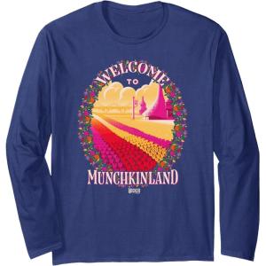 image:imageWicked Welcome to Munchkinland Tulips Long Sleeve TShirtNavy Blue