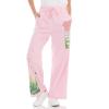 image:imageWicked Glinda amp Elphaba Womens Ladies amp Juniors Pink WideLeg Fleece Jogger PantsLight Pink