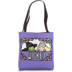 image:imageWicked Elphaba amp Glinda Peaking Playful Cartoon Style Tote Bag