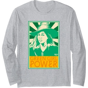 image:imageWicked For Good Green Girl Power Long Sleeve TShirtHeather Grey