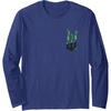 image:imageWicked For Good Torn Green Logo Front And Back Long Sleeve TShirtNavy Blue